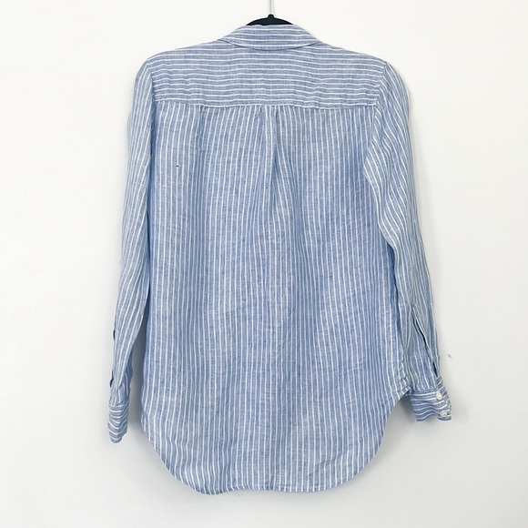 Lord & Taylor Linen Pinstripe Button Down - Picture 4 of 6